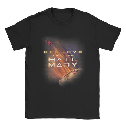 Casual Graphic Tee with Funny Rocket Space Print Design
