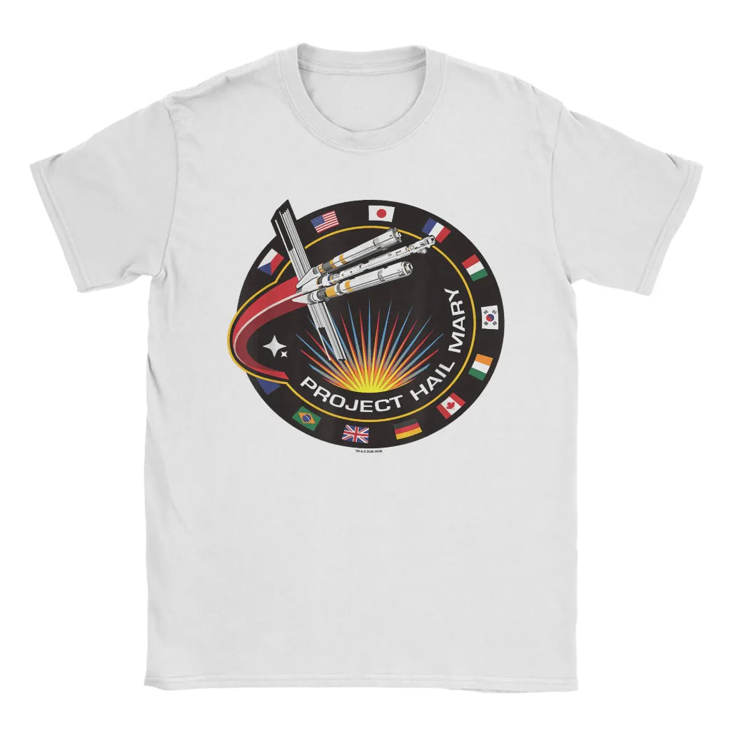 Casual Graphic Tee with Funny Rocket Space Print Design