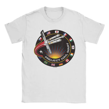 Casual Graphic Tee with Funny Rocket Space Print Design