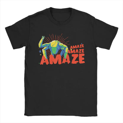 Casual Graphic Tee with Funny Rocket Space Print Design