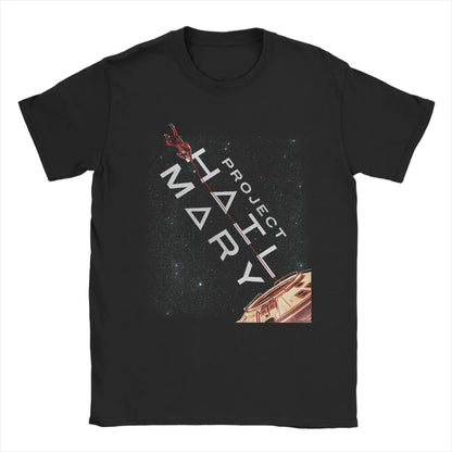 Casual Graphic Tee with Funny Rocket Space Print Design