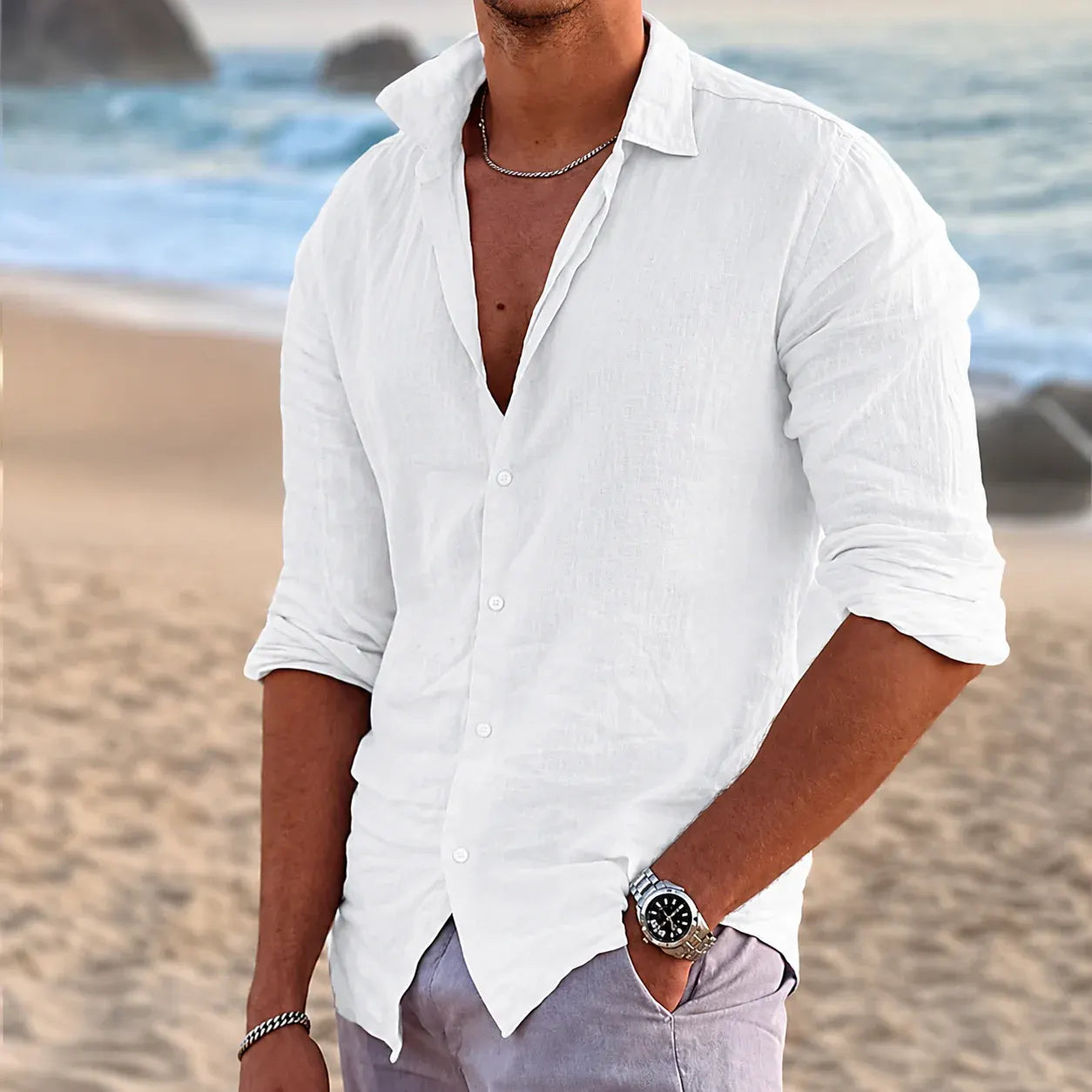 Casual Long Sleeve Shirt for Men | Spring & Summer Fashion Top