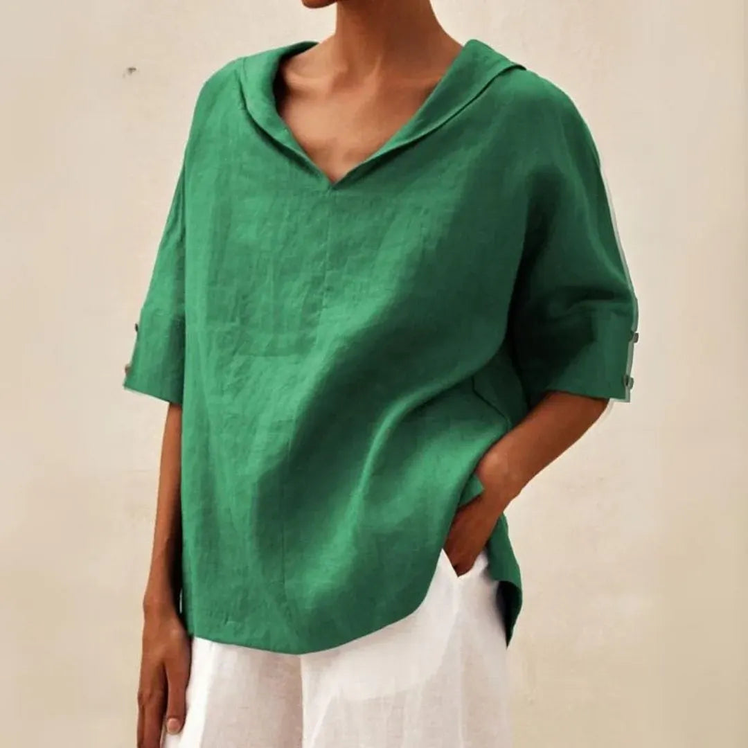 Casual V-Neck Summer Blouse for Women