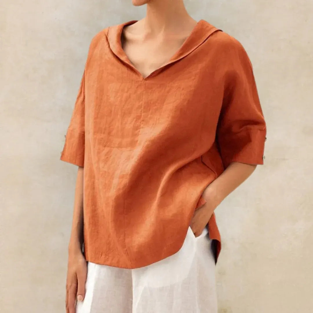 Casual V-Neck Summer Blouse for Women