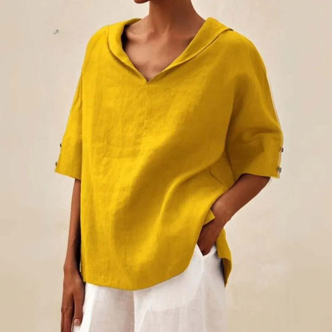 Casual V-Neck Summer Blouse for Women