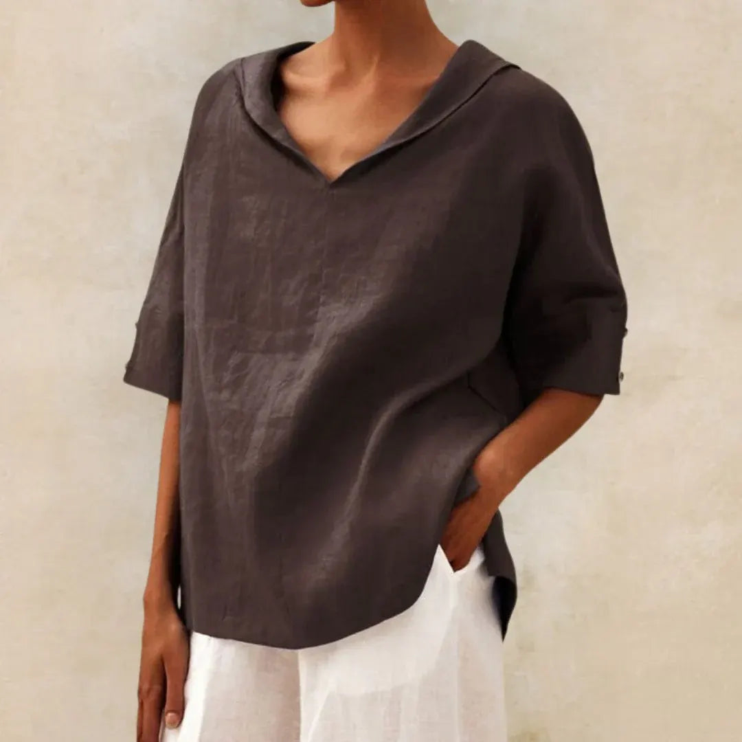 Casual V-Neck Summer Blouse for Women
