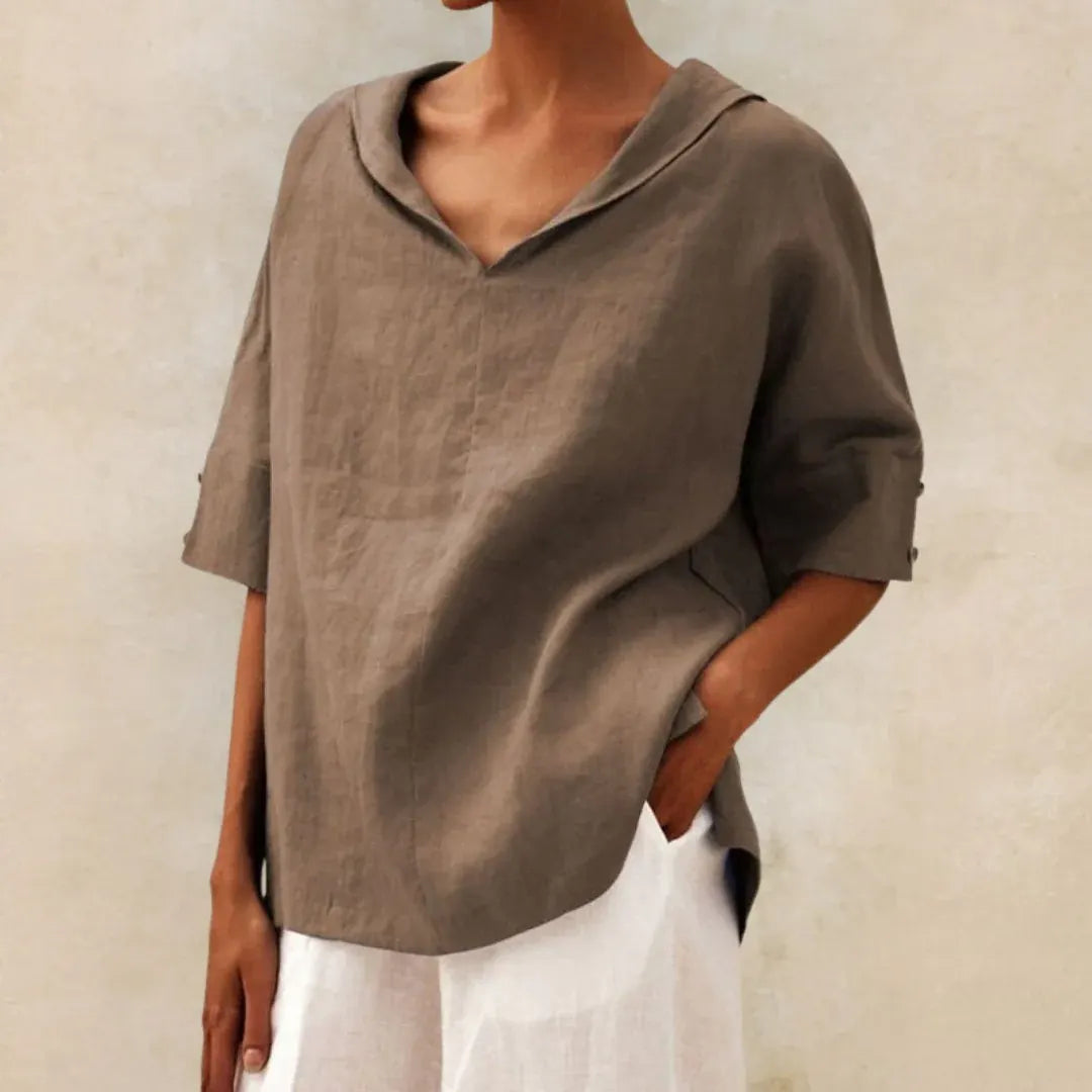Casual V-Neck Summer Blouse for Women