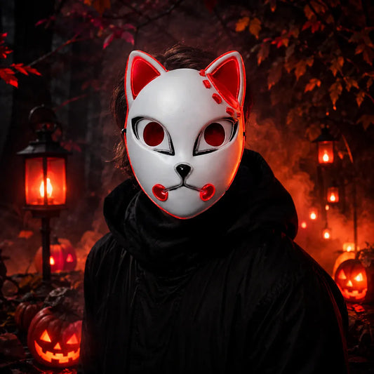 Cat Design LED Light-Up Halloween Costume Mask