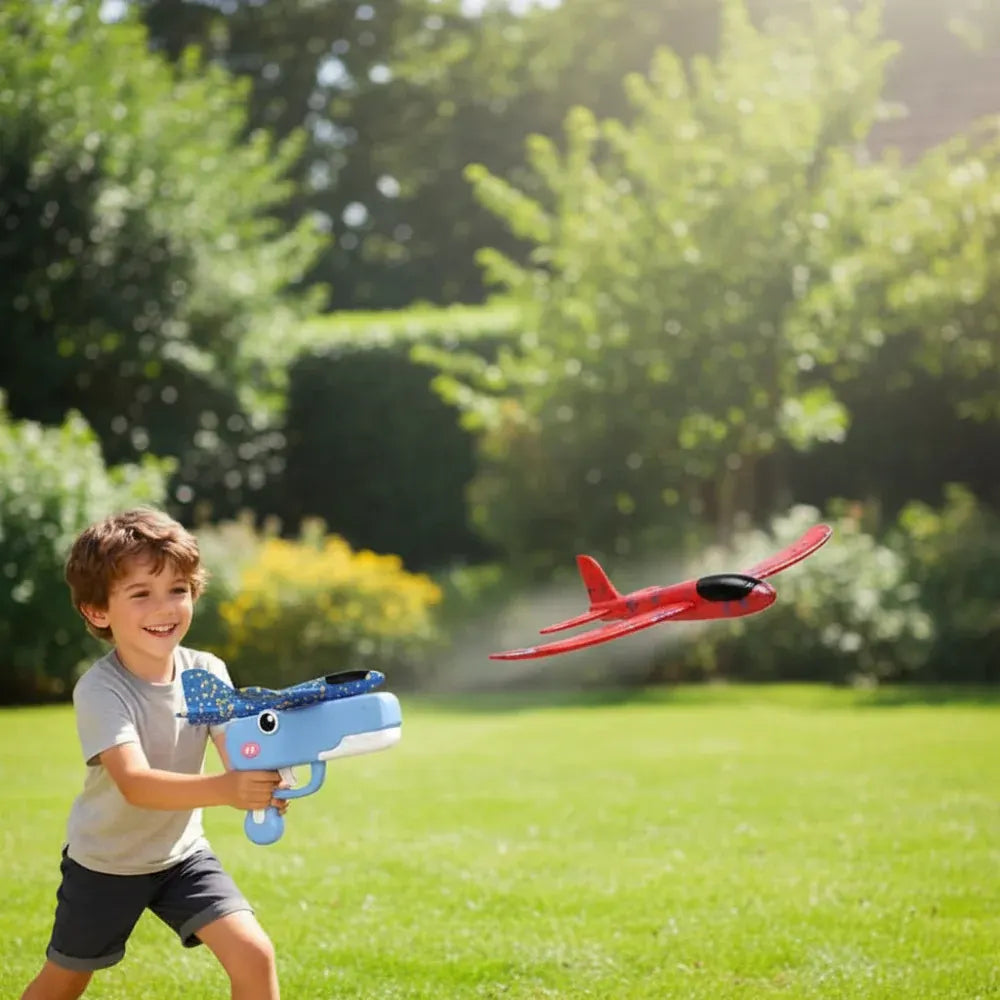Catapult Airplane Glider Launcher Indoor Outdoor Play Toy