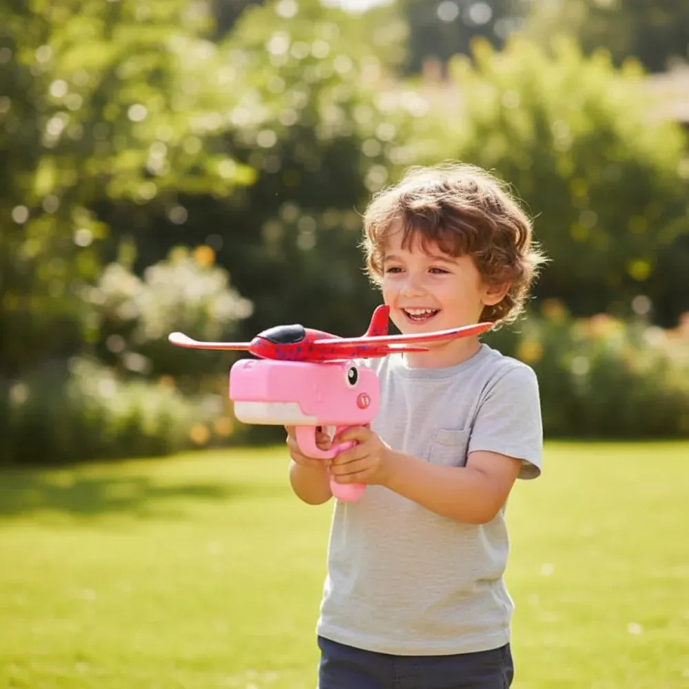 Catapult Airplane Glider Launcher Indoor Outdoor Play Toy