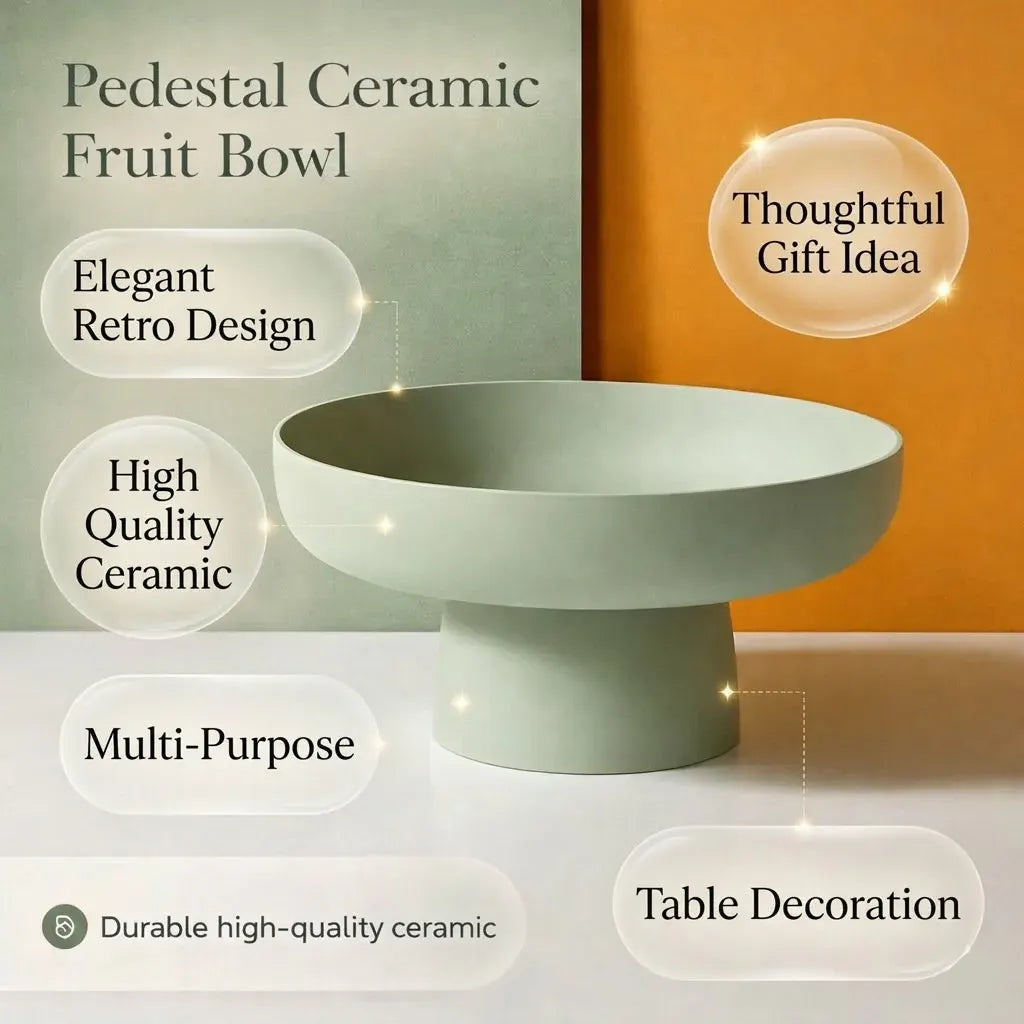 Ceramic Fruit Basket for Kitchen Counter Storage & Decor