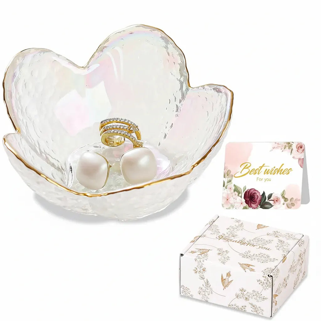 Ceramic Ring Holder Tray with Floral Design - Mother's Day Jewelry Dish Gift