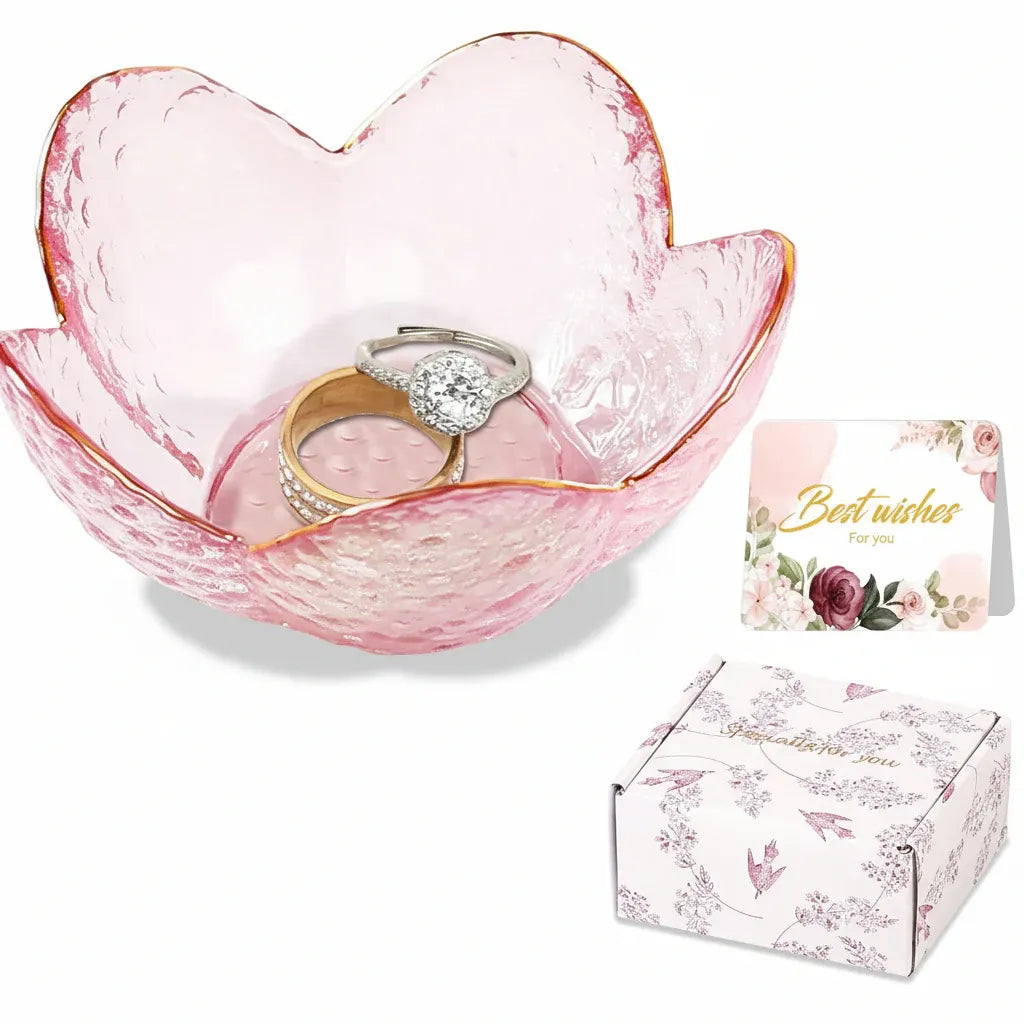Ceramic Ring Holder Tray with Floral Design - Mother's Day Jewelry Dish Gift