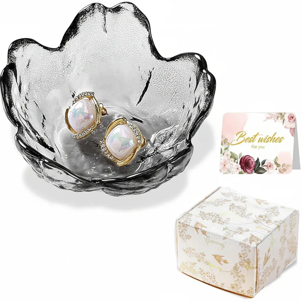 Ceramic Ring Holder Tray with Floral Design - Mother's Day Jewelry Dish Gift