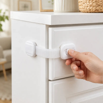 Child Safety Adhesive Cabinet Lock Straps for Baby Proofing