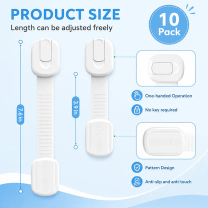 Child Safety Adhesive Cabinet Lock Straps for Baby Proofing