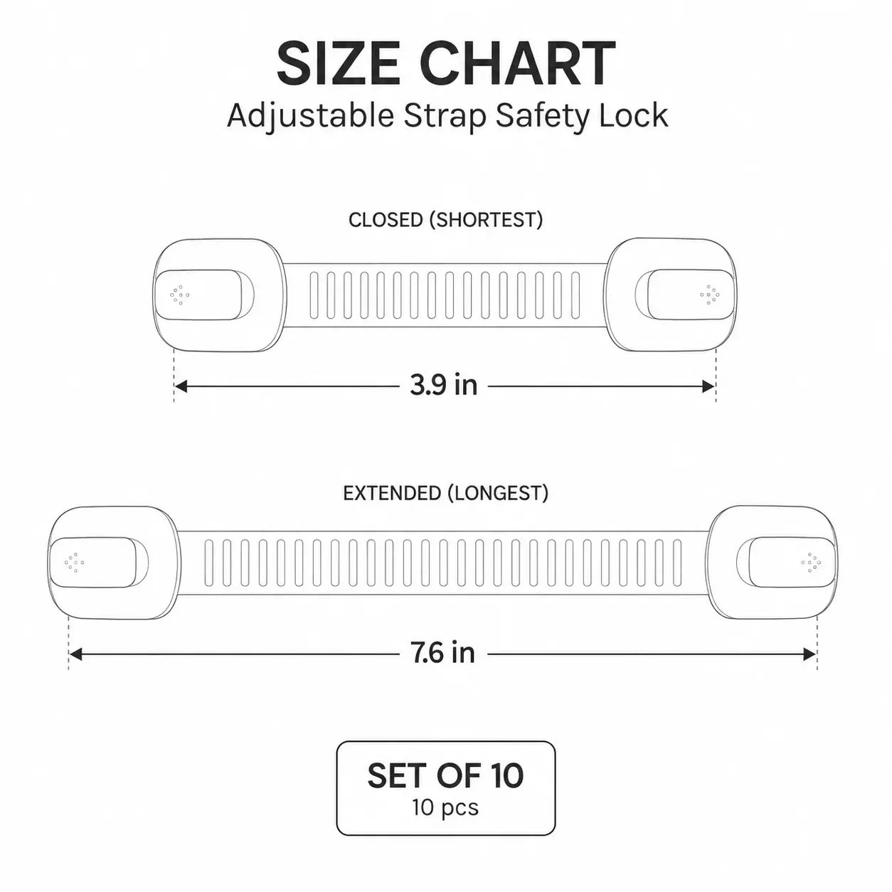 Child Safety Adhesive Cabinet Lock Straps for Baby Proofing