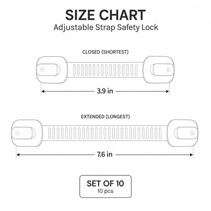 Child Safety Adhesive Cabinet Lock Straps for Baby Proofing