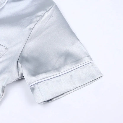 Children's Button-Front Sleepwear Set with Top and Pants