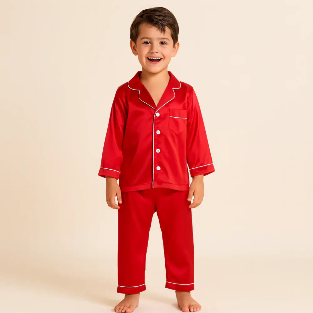 Children's Button-Front Sleepwear Set with Top and Pants