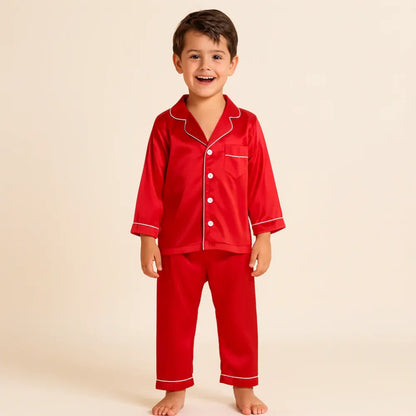 Children's Button-Front Sleepwear Set with Top and Pants
