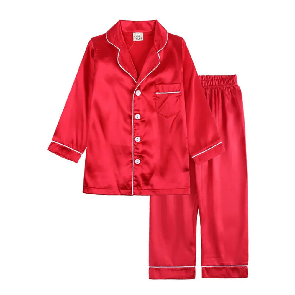 Children's Button-Front Sleepwear Set with Top and Pants