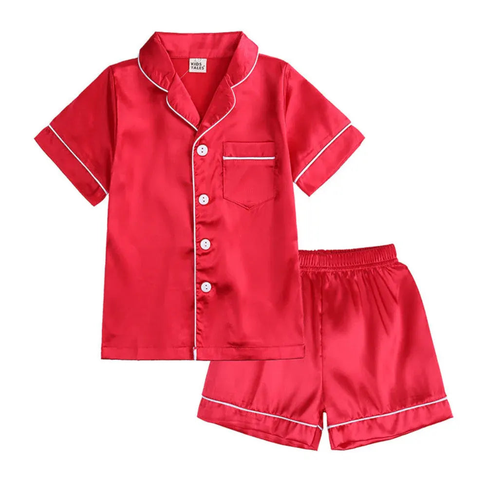 Children's Button-Front Sleepwear Set with Top and Pants