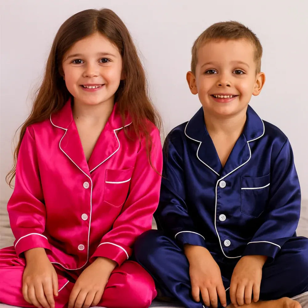 Children's Button-Front Sleepwear Set with Top and Pants