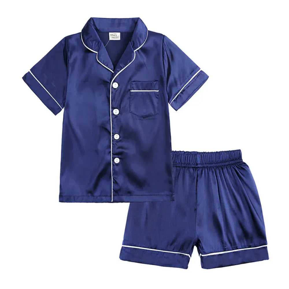 Children's Button-Front Sleepwear Set with Top and Pants