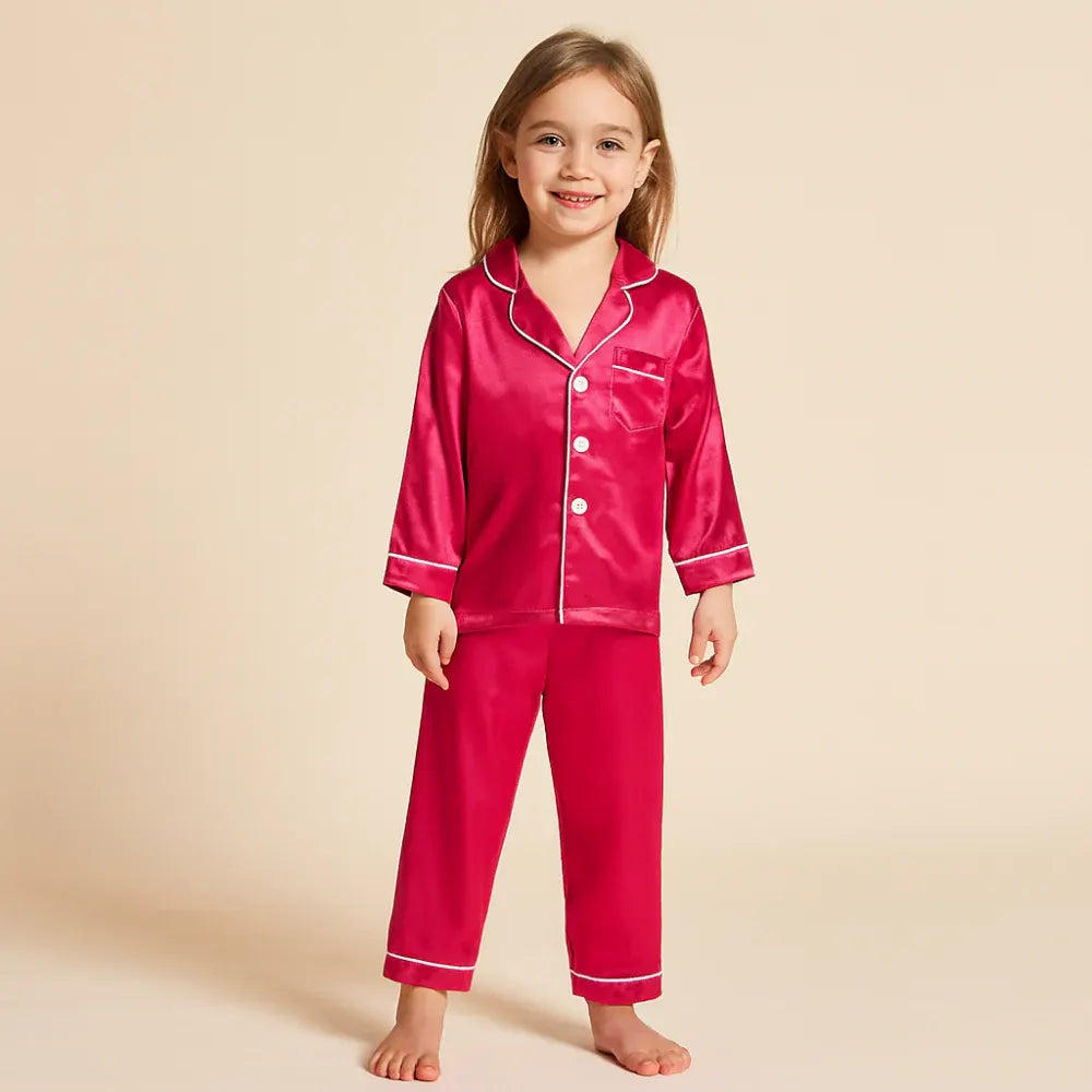 Children's Button-Front Sleepwear Set with Top and Pants