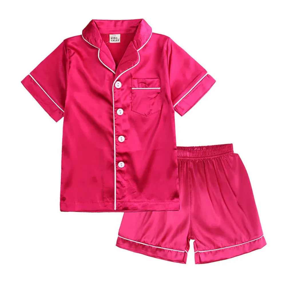 Children's Button-Front Sleepwear Set with Top and Pants