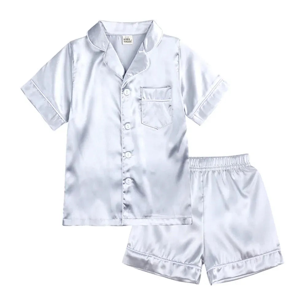 Children's Button-Front Sleepwear Set with Top and Pants