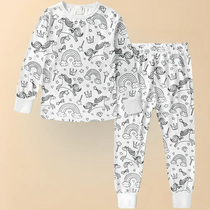 Christmas-Themed Coloring Pajamas for Kids