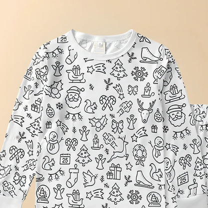 Christmas-Themed Coloring Pajamas for Kids