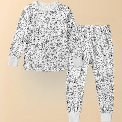 Christmas-Themed Coloring Pajamas for Kids