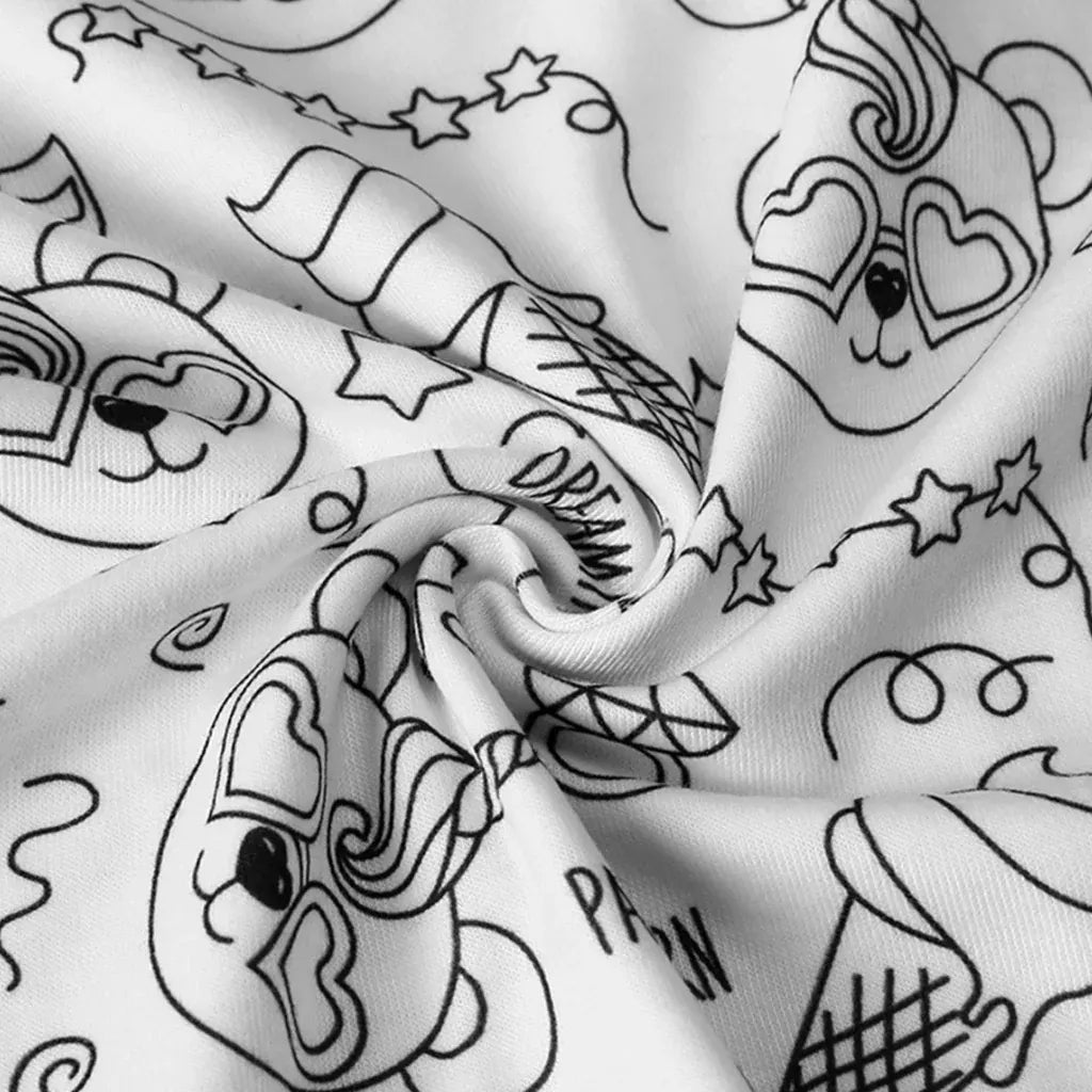 Christmas-Themed Coloring Pajamas for Kids