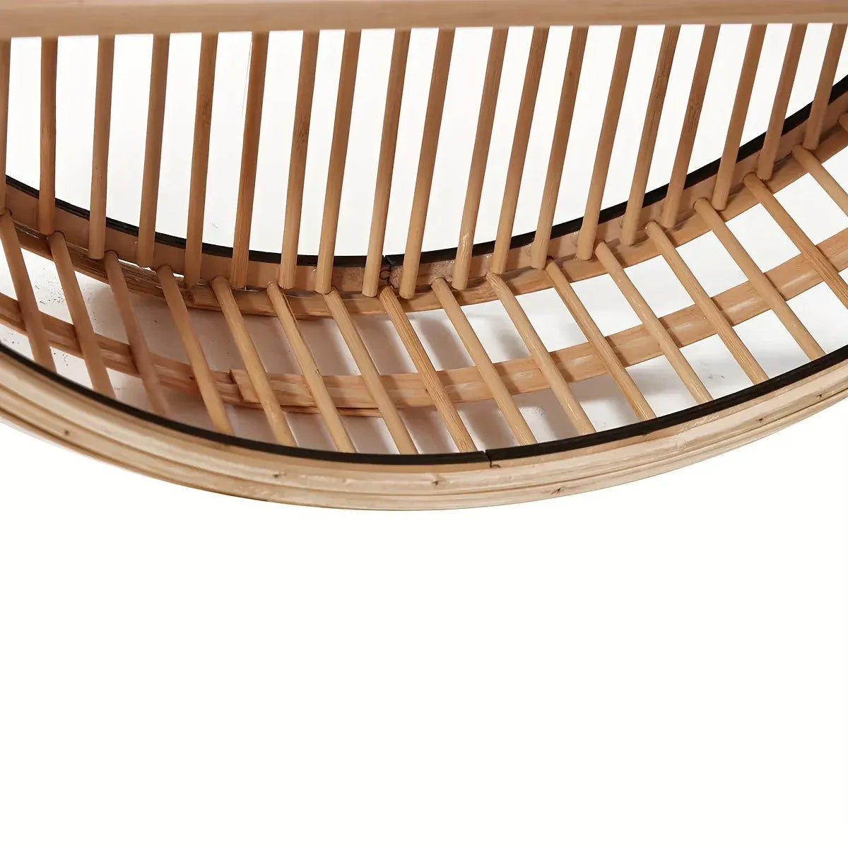 Circular Bamboo Floating Shelf | Handmade Boho Wall Organizer