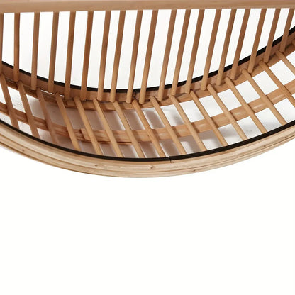 Circular Bamboo Floating Shelf | Handmade Boho Wall Organizer