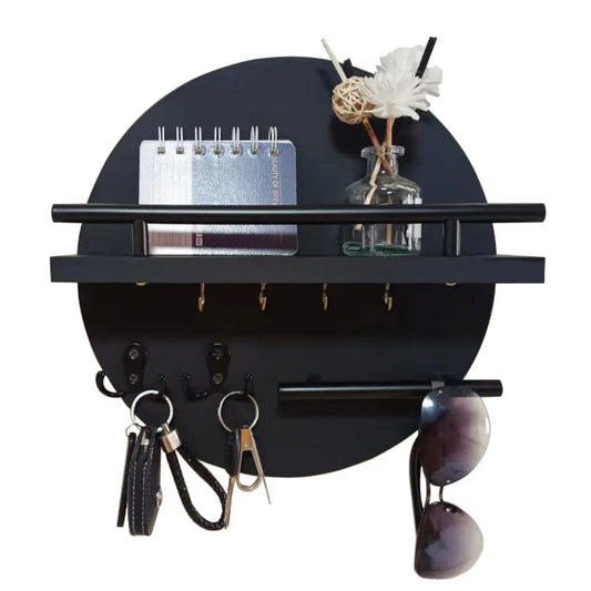 Circular Wood Key Rack | Chic Eco-Friendly Wall Organizer