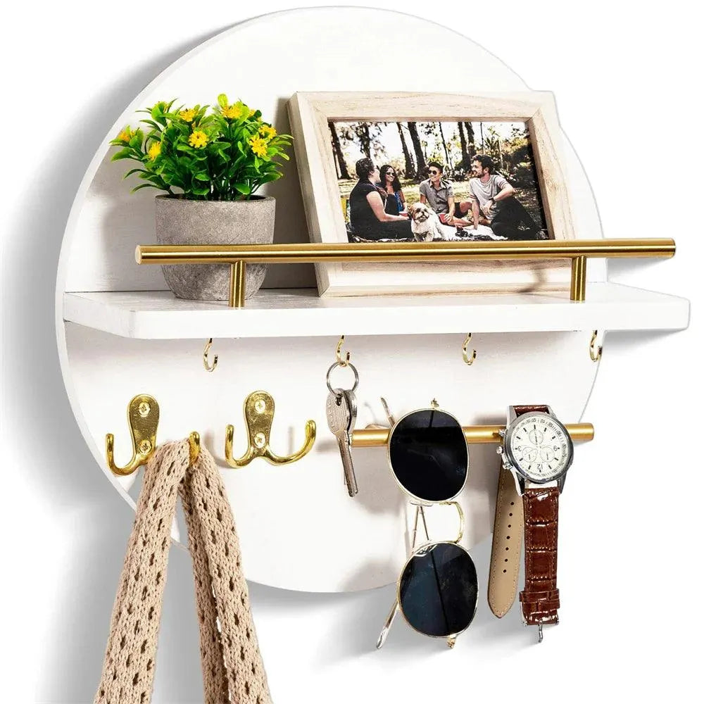 Circular Wood Key Rack | Chic Eco-Friendly Wall Organizer