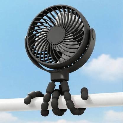 Clip-On Battery Powered Fan for Strollers and Portable Use