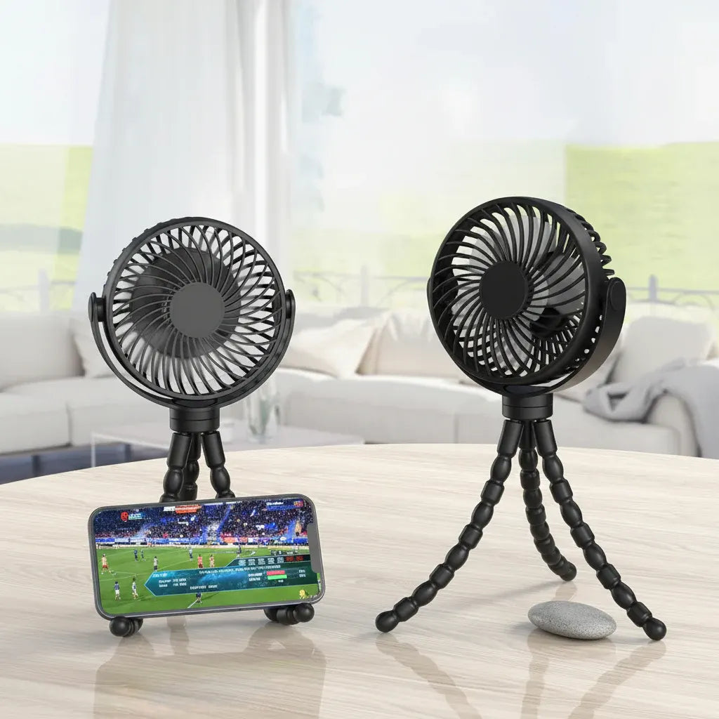 Clip-On Battery Powered Fan for Strollers and Portable Use
