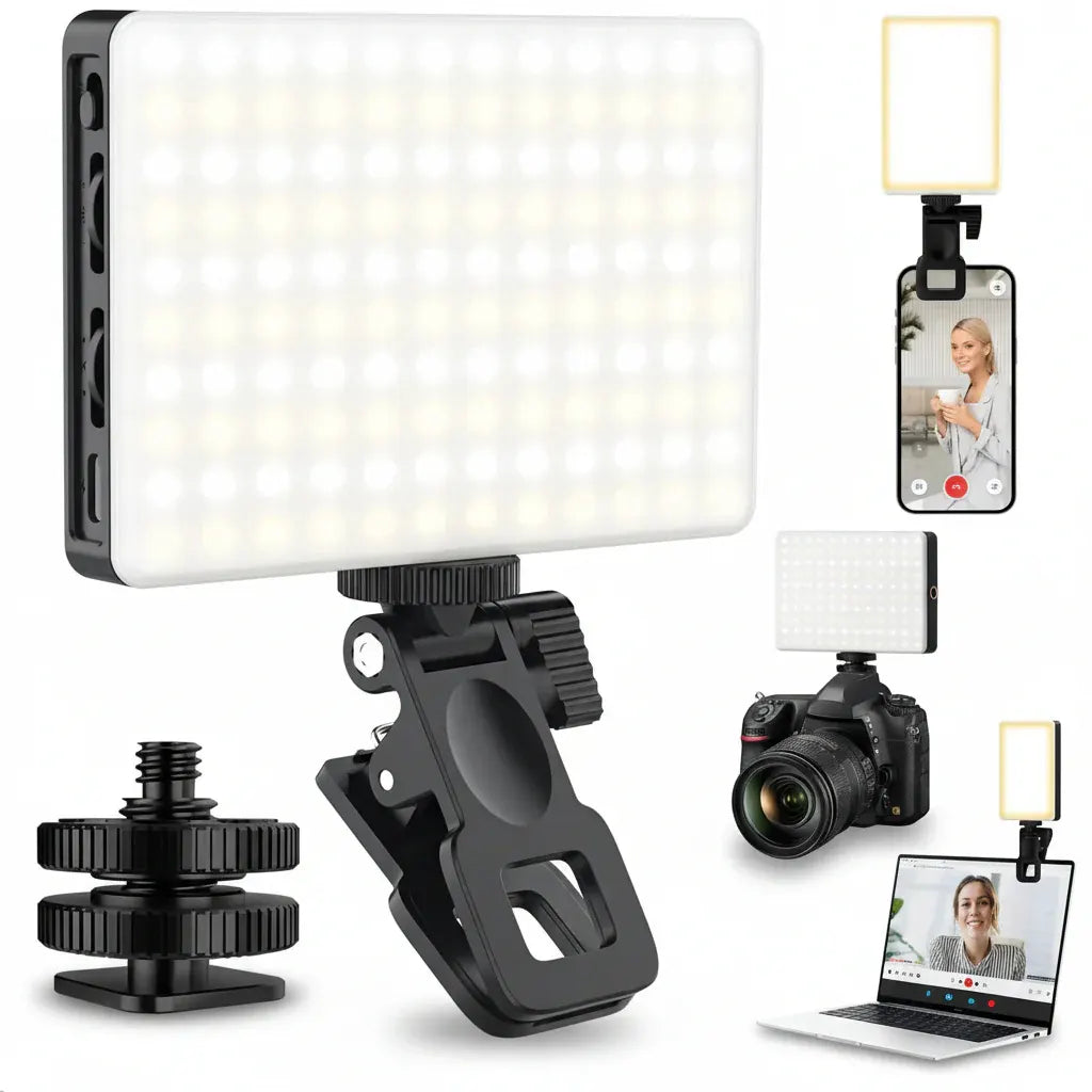 Clip-On LED Phone Camera Light with Adjustable Brightness Modes for Selfies