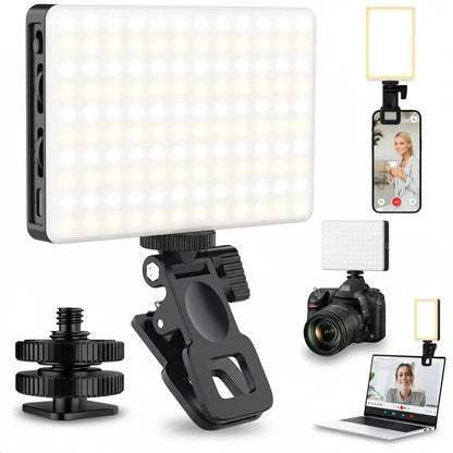 Clip-On LED Phone Camera Light with Adjustable Brightness Modes for Selfies