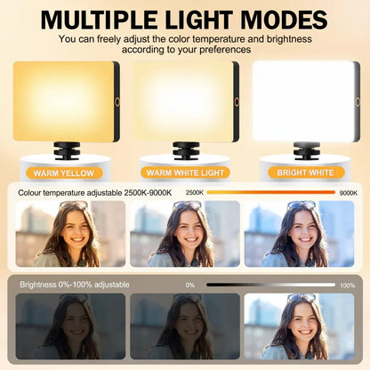 Clip-On LED Phone Camera Light with Adjustable Brightness Modes for Selfies