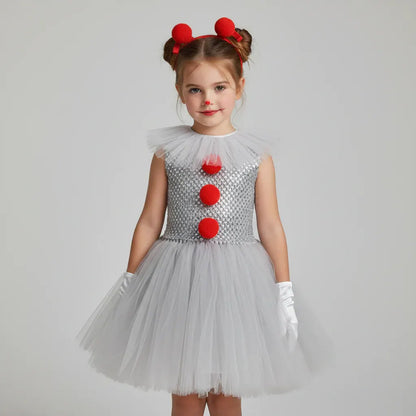 Clown Tutu Halloween Party Dress Costume Outfit
