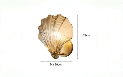 Coastal Shell-Inspired Glass Sconce | Contemporary Art Deco Wall Lamp