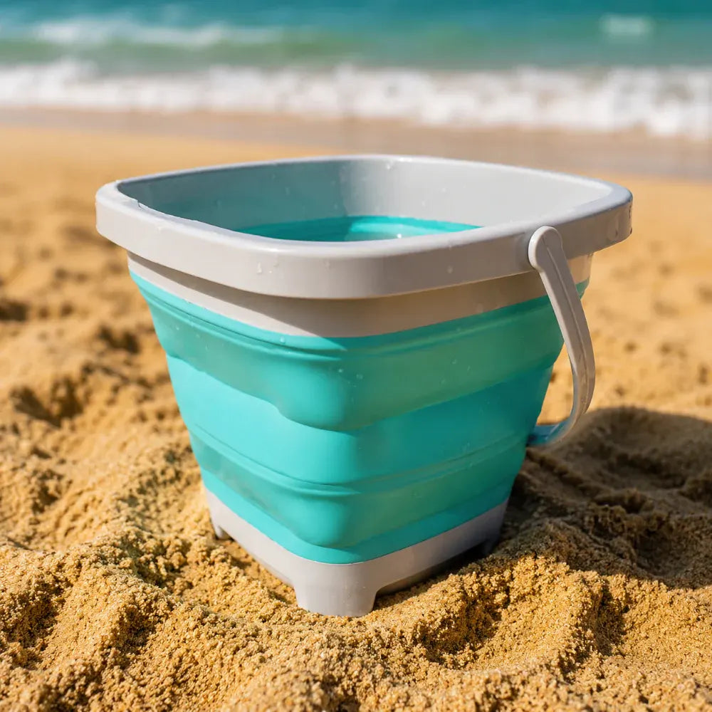Collapsible Beach Sand Bucket Play Set for Kids Outdoor Summer Fun