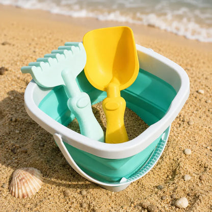 Collapsible Beach Sand Bucket Play Set for Kids Outdoor Summer Fun