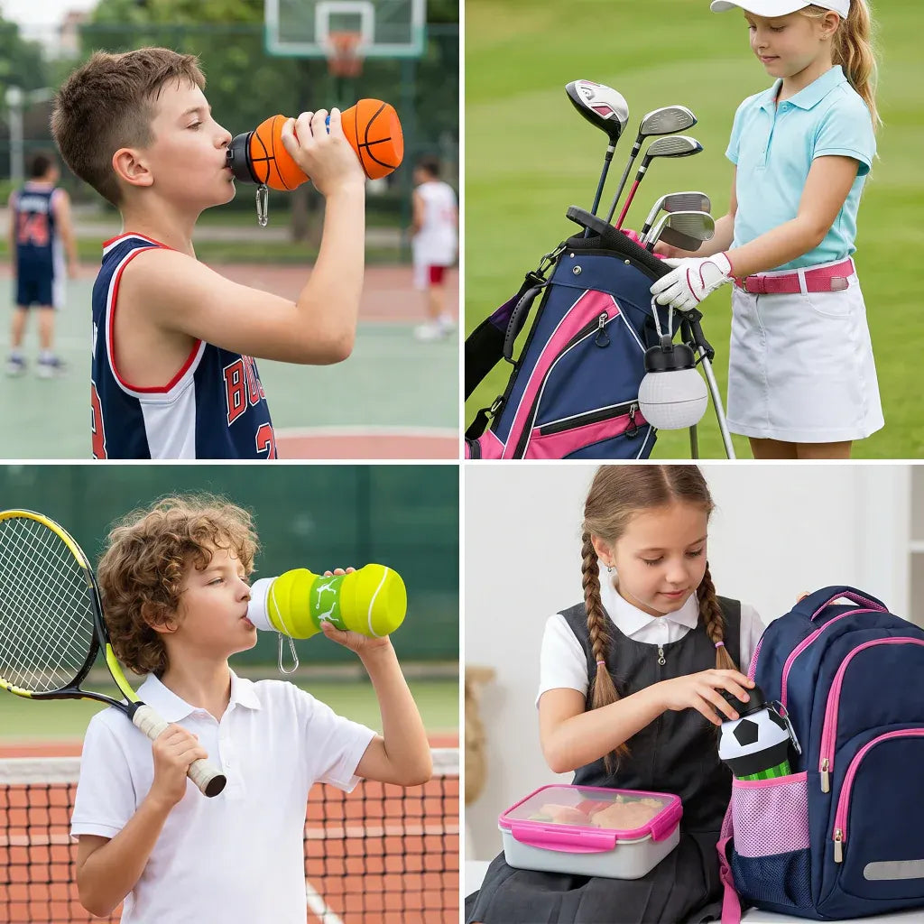 Collapsible Leak-Proof Sports Water Bottle for Gym Use
